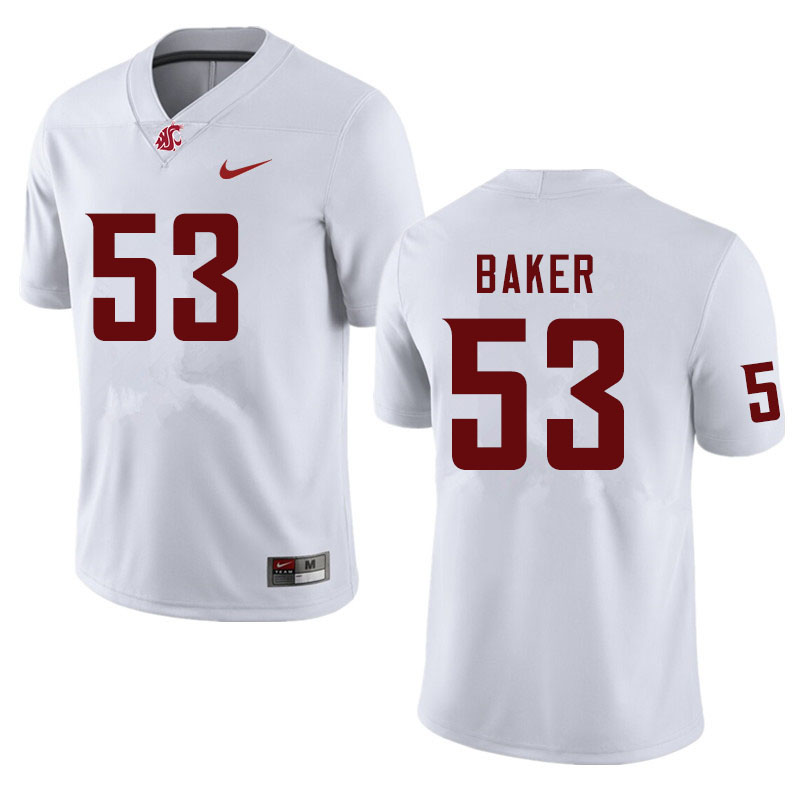 Men #53 Ricky Baker Washington State Cougars College Football Jerseys Sale-White